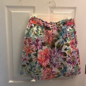 Loft floral high waisted skirt